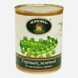 Горошек зелёный консервированный Юнона, 360 г
