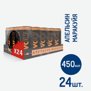 Энергетический напиток Volt Energy Апельсин-маракуйя, 450мл x 24 шт Россия