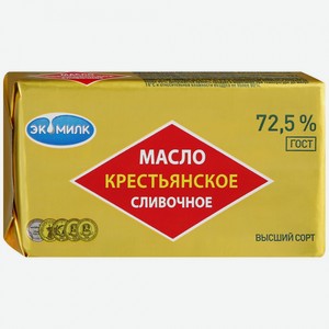 Масло сливочное крестьянское Экомилк 72,5% 0.18 кг