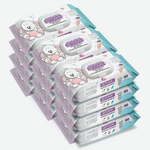 Влажные салфетки детские FRESHLAND Зайчонок с Д-Пантенолом гипоаллергенные 12х120 шт.