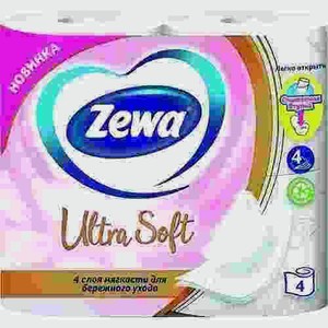 Туалетная Бумага Zewa Ultra Soft 4 Слоя 4 Рулона