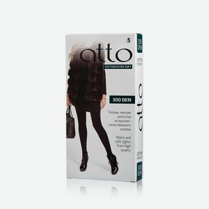 Хлопковые колготки Atto Cotton женские 300den черные 5 размер