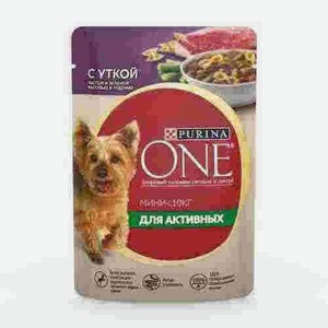 Корм Влажный Purina Onе Мини Для Собак Утка Паста Фасоль 85г