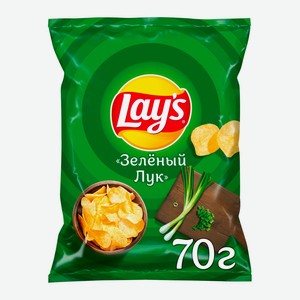 Картофельные чипсы Lays со вкусом зеленого лука 25 шт х 70 г