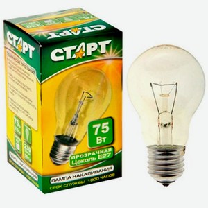Лампа накаливания 1 шт СТАРТ Б 75Вт Е27 к/уп