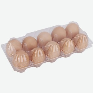Яйцо куриное 10 шт.категория С-2 фасованое прозрачная п/уп