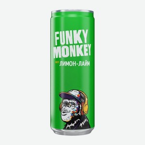 Напиток 330мл Funky Monkey Лимон-лайм безалкогольный сильногазированный ж/б
