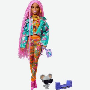 Кукла Barbie Экстра с розовыми косичками 29 см