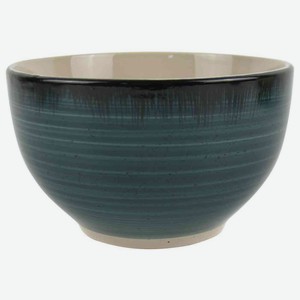 Салатник керамический Maxus Бриз цвет: тёмный сине-зелёный/чёрный 14x8,5 см, 700 мл