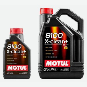 Масло моторное синтетическое Motul 8100 X-CLEAN+ 5W-30, 5 л