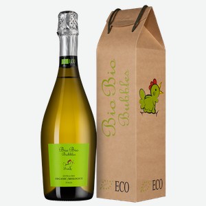 Игристое вино Bio Bio Bubbles Extra Dry в подарочной упаковке 0.75 л.