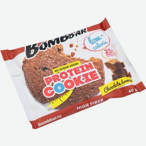 Печенье Bombbar со вкусом Шоколадного Брауни неглазированное 40г