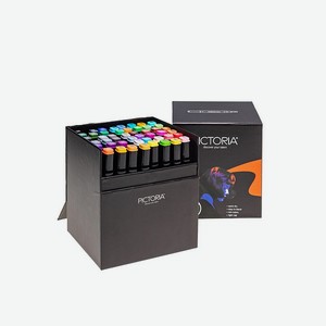 Двусторонние спиртовые маркеры PICTORIA для скетчинга и творчества 48 цветов
