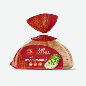 Хлеб Черемушки Дар зерна традиционный половинка нарезка, 350г Россия