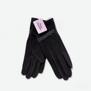 Женские перчатки Atto , Черный с декоративным ремешком , M