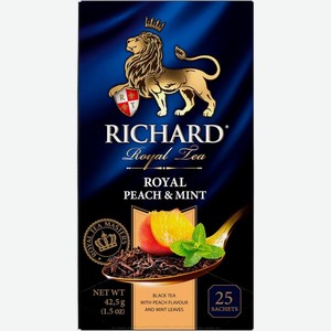 Чай черный Richard Royal Tea Royal Peach & Mint 25 саше
