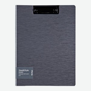 Папка-планшет с зажимом Berlingo Steel ampStyle А4 пластик полифом серебристый металлик