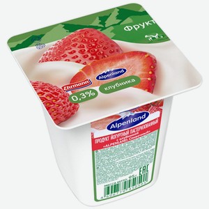 Йогурт 95 г Alpenland Клубника/Персик - Маракуйя 0,3% п/стакан