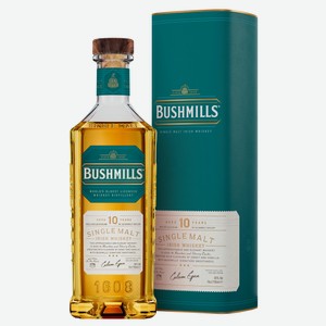 Виски Bushmills Single Malt 10 лет в подарочной упаковке, 0.7л Ирландия