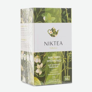 Чай зеленый Niktea с жасмином в пакетиках, 25 шт. по 2 г, 50 г