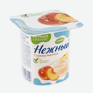 Продукт йогуртный Нежный с соком персика 1,2%