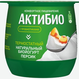 Биойогурт  АктиБио  термостат. персик 1,7% 160г БЗМЖ