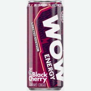 Напиток тонизирующий WOW Energy со вкусом Black Cherry без сахара, 330 мл