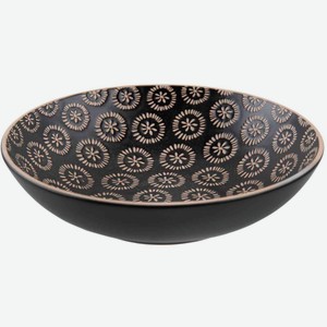 Тарелка суповая керамическая с узором цвет: чёрный 825 мл, 20,2 см