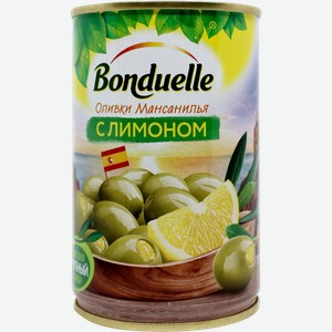 Оливки с лимоном Бондюэль Индастриал Алиментарис ж/б, 300 г