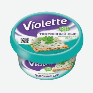 Сыр творожный  Виолетт , с зеленью, с креветками, сливочный, с лососем, 70%, 140 г