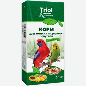 Корм для мелких и средних попугаев Triol с фруктами 500г