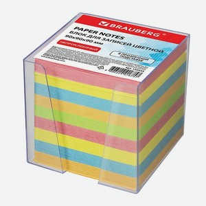 Блок для записей Brauberg в подставке прозрачной цветной