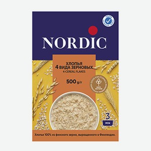 Хлопья Nordic 4-х зерновые 500г, Россия