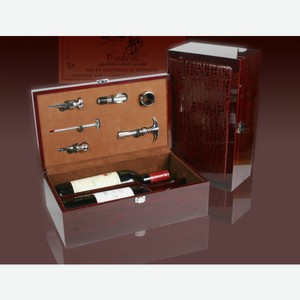 Подарочные наборы Gift wooden set with artificial leather finishing CROCOGLOSS2 (2 bottles + 6 accessories)
