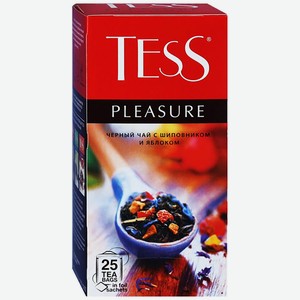 Чай (25 ф/п х 1,5 г) TESS Pleasure черный с шиповником и яблоком к/уп
