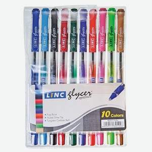 Ручки шариковые LINC Glycer 0.7 мм 10 цветов ассорти
