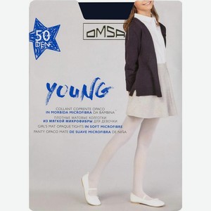 Колготки для девочек Omsa Young 50 темно-синие 6-8 лет