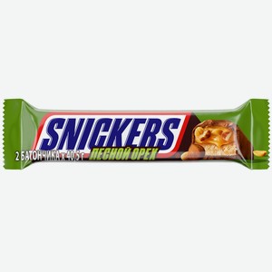 Snickers Лесной орех шоколадный батончик с арахисом, карамелью, фундуком и нугой, 81г