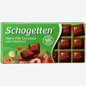 Шоколад молочный Альпы с лесными орехами Schogetten, 0.1 кг