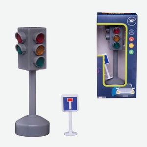 Игровой набор ABtoys «Светофор и дорожный знак» световые и звуковые эффекты