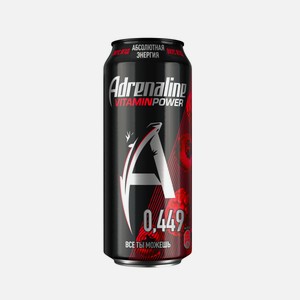 Энергетический напиток Adrenaline Vitamin Power со вкусом Ягод 0,449л