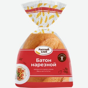 Батон Русский хлеб Нарезной, в нарезке