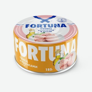 Тунец кусочками в масле Fortuna, 0.185 кг
