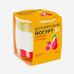 Йогурт малина-груша 5,0% 0.17 кг Коломенский