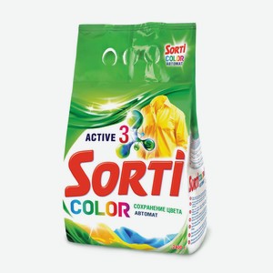 Стиральный порошок Sorti Color active автомат, 2.4 кг, пакет