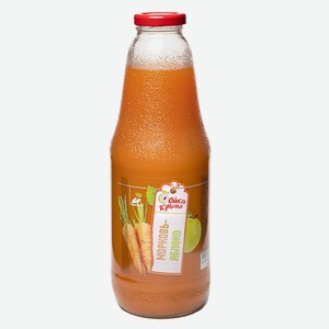 Сок 1 л Соки Крыма Морковно-яблочный прямого отжима с мякотью ст/бут