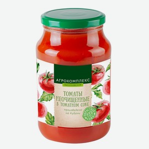 Томаты 0,95 кг Агрокомплекс неочищенные в томатном соке ст/бан
