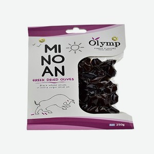 Маслины 250 гр Olymp черные сушеные в оливковом масле Minoan Greek Dried к/уп