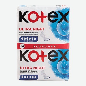 Прокладки 14 шт Kotex Ultra сетчатые ночные м/уп
