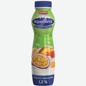 Йогурт 290г Ehrmann Alpenland персик-маракуйа 1,2% п/бут
